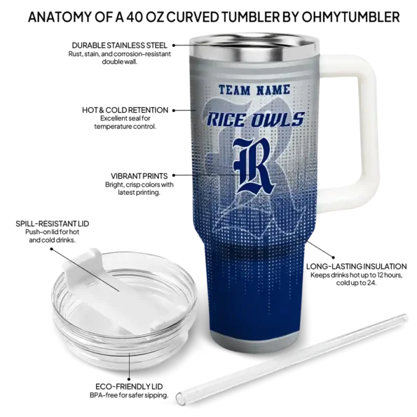 custom rice owls gradient dots navy blue curved tumbler new arrival.webp