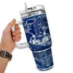 custom rice owls honey streaks navy blue curved tumbler best selling.webp