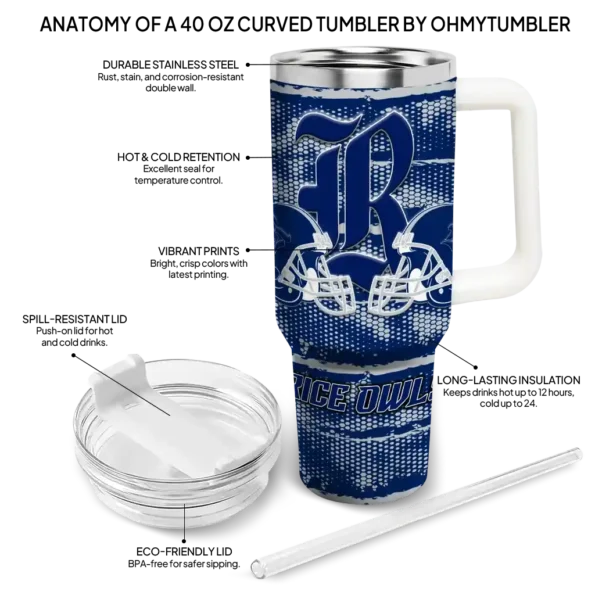 custom rice owls honey streaks navy blue curved tumbler new arrival.webp