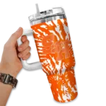 custom sam houston bearkats burst swirl orange curved tumbler best selling.webp