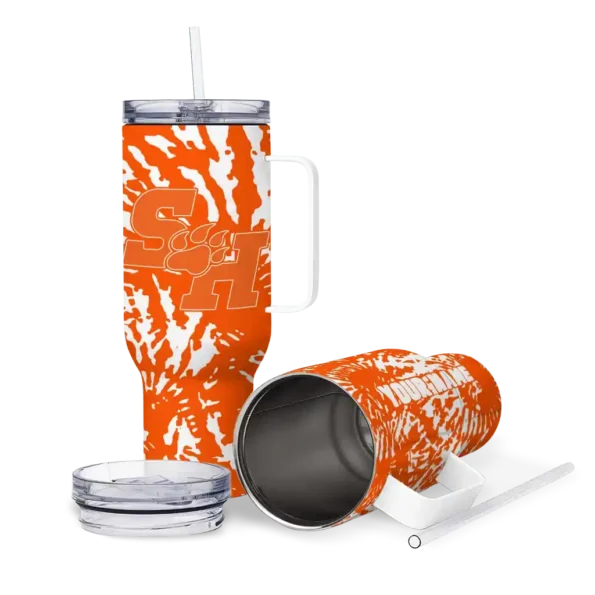 custom sam houston bearkats burst swirl orange curved tumbler high quality.webp