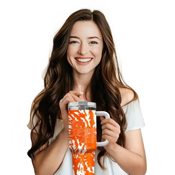 custom sam houston bearkats burst swirl orange curved tumbler premium grade.webp