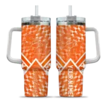 custom sam houston bearkats chevron angle orange curved tumbler best selling.webp