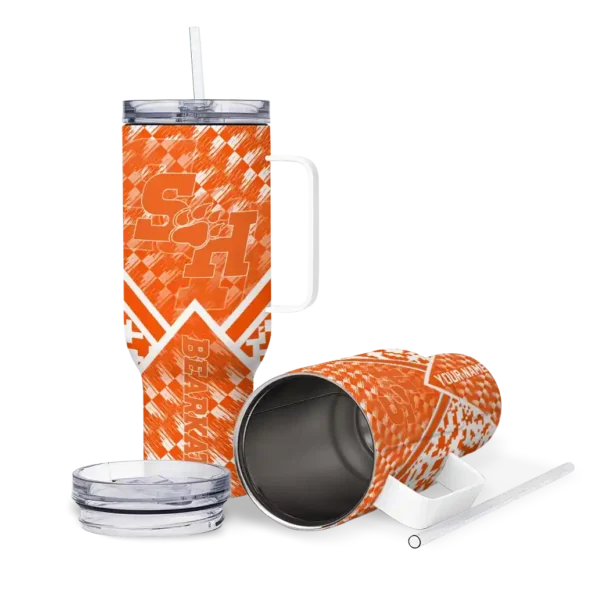 custom sam houston bearkats chevron angle orange curved tumbler high quality.webp