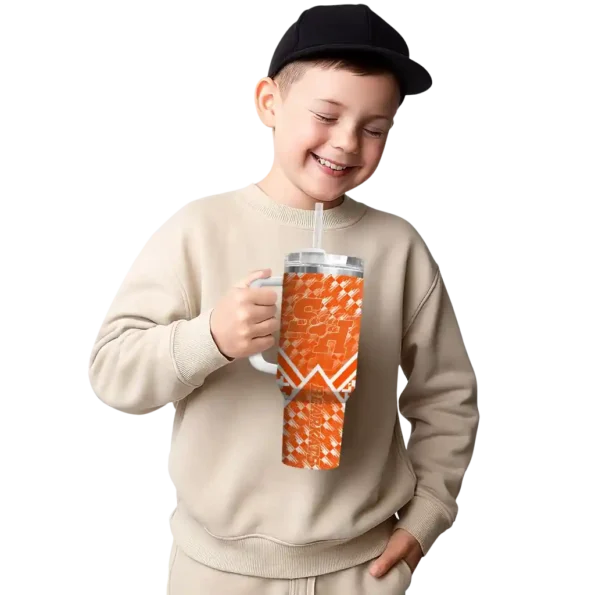custom sam houston bearkats chevron angle orange curved tumbler latest model.webp
