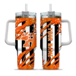 custom sam houston bearkats claw cut orange black curved tumbler best selling.webp