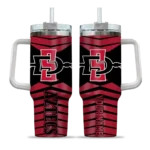 custom san diego state aztecs chevron layers red curved tumbler best selling.webp