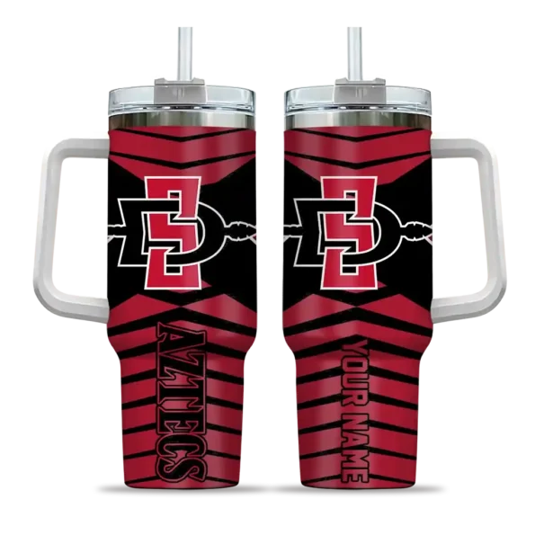 custom san diego state aztecs chevron layers red curved tumbler best selling.webp