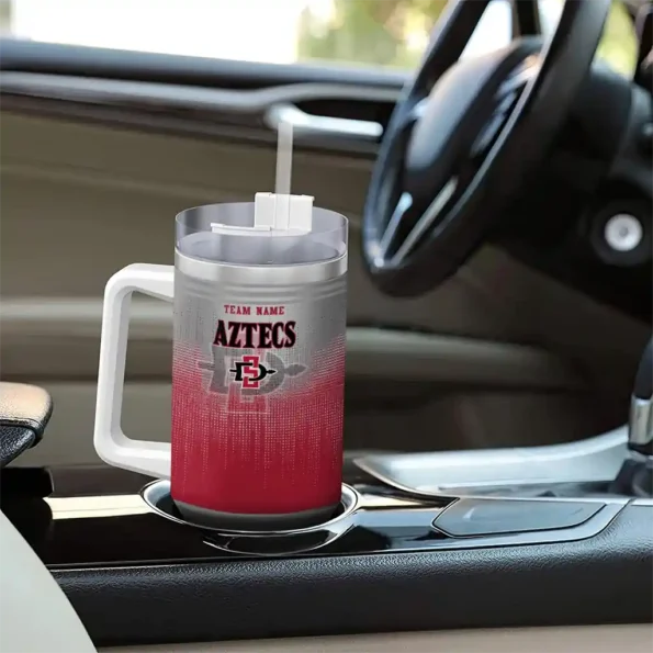 custom san diego state aztecs gradient dots red curved tumbler trendy.webp