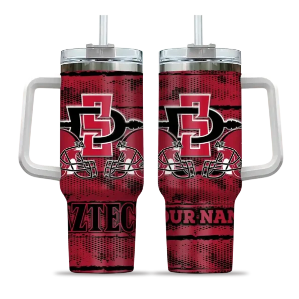 custom san diego state aztecs honey streaks red curved tumbler best selling.webp