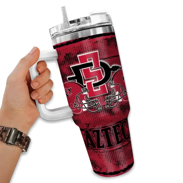 custom san diego state aztecs honey streaks red curved tumbler fashion forward.webp