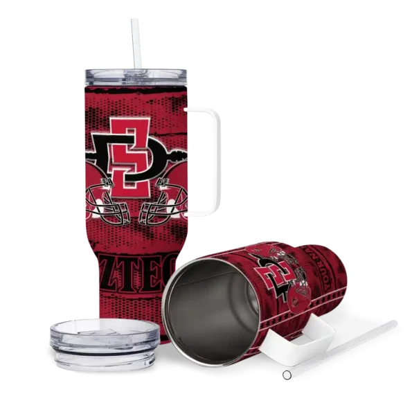 custom san diego state aztecs honey streaks red curved tumbler high quality.webp