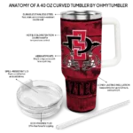 custom san diego state aztecs honey streaks red curved tumbler best selling.webp