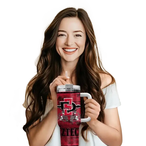 custom san diego state aztecs honey streaks red curved tumbler premium grade.webp
