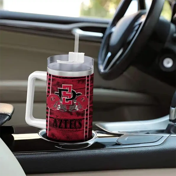 custom san diego state aztecs honey streaks red curved tumbler trendy.webp