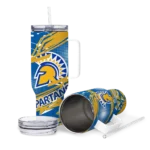 custom san jose state spartans abstract paths blue curved tumbler best selling.webp