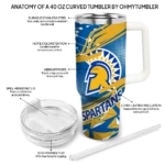 custom san jose state spartans abstract paths blue curved tumbler best selling.webp