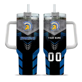 custom san jose state spartans arrow armor blue black curved tumbler best selling.webp
