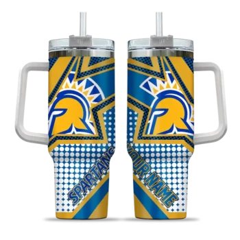 custom san jose state spartans arrow burst blue curved tumbler best selling.webp