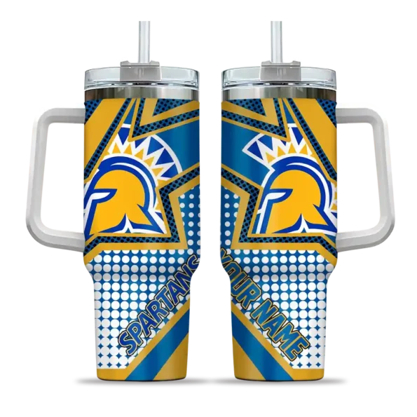 custom san jose state spartans arrow burst blue curved tumbler best selling.webp