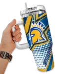 custom san jose state spartans arrow burst blue curved tumbler best selling.webp