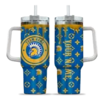 custom san jose state spartans bullseye drips blue curved tumbler best selling.webp