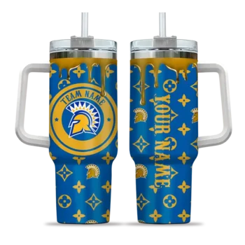 custom san jose state spartans bullseye drips blue curved tumbler best selling.webp
