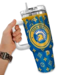 custom san jose state spartans bullseye drips blue curved tumbler best selling.webp