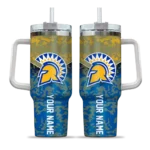 custom san jose state spartans chevron stripe blue curved tumbler best selling.webp