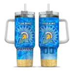 custom san jose state spartans geometric prism blue curved tumbler best selling.webp