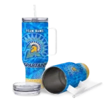 custom san jose state spartans geometric prism blue curved tumbler best selling.webp