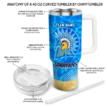 custom san jose state spartans geometric prism blue curved tumbler best selling.webp