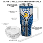 custom san jose state spartans leopard zipper blue curved tumbler best selling.webp