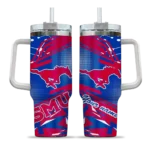 custom smu mustangs abstract paths blue curved tumbler best selling.webp