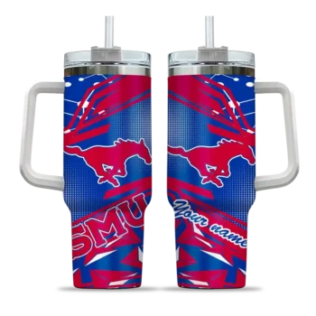 custom smu mustangs abstract paths blue curved tumbler best selling.webp