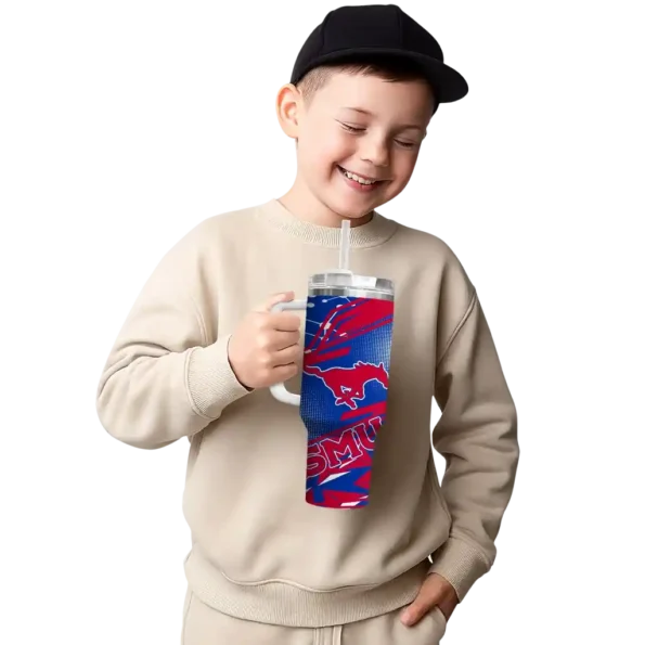 custom smu mustangs abstract paths blue curved tumbler latest model.webp