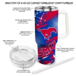 custom smu mustangs abstract paths blue curved tumbler best selling.webp