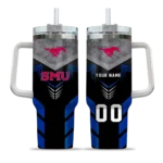 custom smu mustangs arrow armor blue black curved tumbler best selling.webp