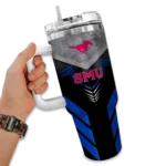 custom smu mustangs arrow armor blue black curved tumbler best selling.webp