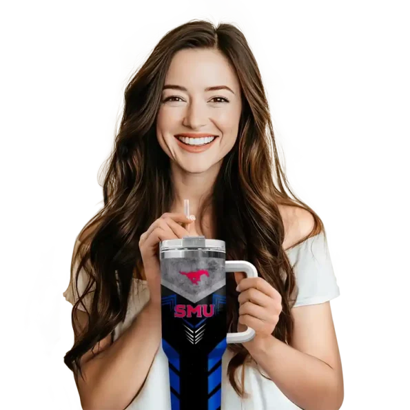 custom smu mustangs arrow armor blue black curved tumbler premium grade.webp