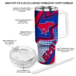 custom smu mustangs arrow burst blue curved tumbler best selling.webp