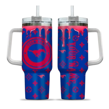 custom smu mustangs bullseye drips blue curved tumbler best selling.webp