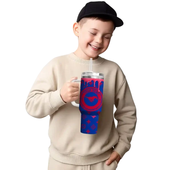 custom smu mustangs bullseye drips blue curved tumbler latest model.webp