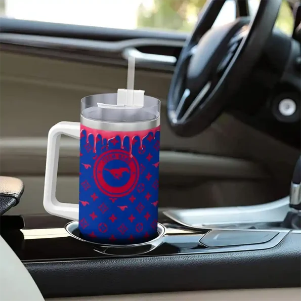 custom smu mustangs bullseye drips blue curved tumbler trendy.webp