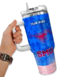 custom smu mustangs geometric prism blue curved tumbler best selling.webp