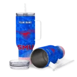 custom smu mustangs geometric prism blue curved tumbler best selling.webp