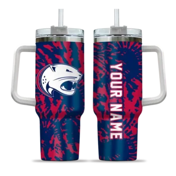 custom south alabama jaguars burst swirl blue curved tumbler best selling.webp