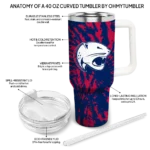 custom south alabama jaguars burst swirl blue curved tumbler best selling.webp