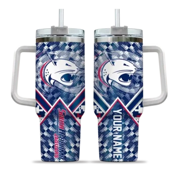 custom south alabama jaguars chevron angle blue curved tumbler best selling.webp