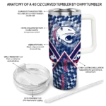 custom south alabama jaguars chevron angle blue curved tumbler best selling.webp